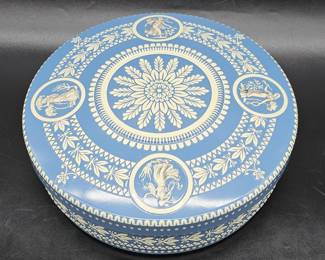 Blue & White Tin Container from Holland