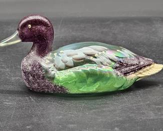 Signed Fenton Art Glass Duck - 95 Year Issue