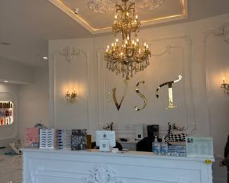 Custom front desk one of a kind marble counter top 