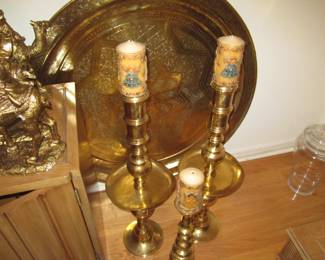 Brass floo candels - large brass tray