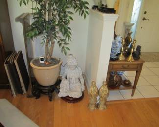 Cement statues - marble pedestals