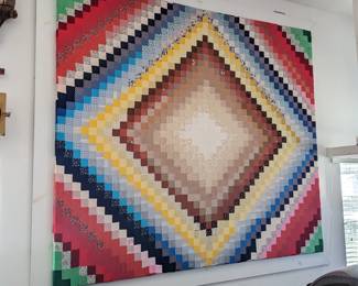 8'x8' framed handmade quilt/sheet framed wall decor ($150)