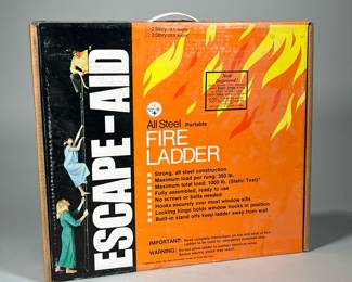 Escape-Aid Fire Ladder | Steel, portable fire ladder in box - w. 14.5 x l. 19 x d. 4.5 in (in box)
