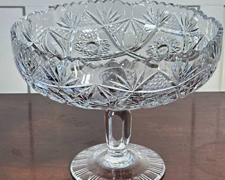 Large Cut Glass Compote |  h. 8 x dia. 10.25 in