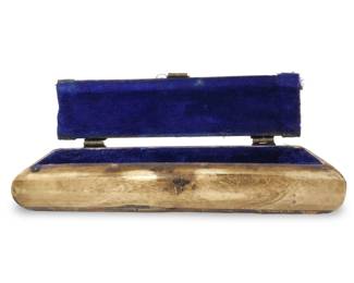 Vintage Camel Bone Velvet Trinket/Jewelry Box