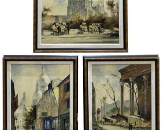 3pc. Signed M. Janpol Vintage Landscapes