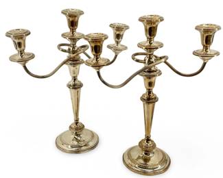 2pc Hamilton Sterling Weighted Candelabras