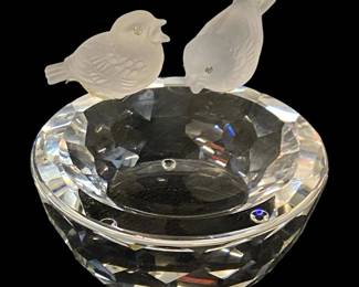 Swarovski Crystal Bird Bath Facetted Ashtray
