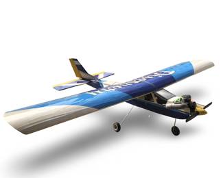 Large Discovery Blue Balsa Hi Wing Model Airplane