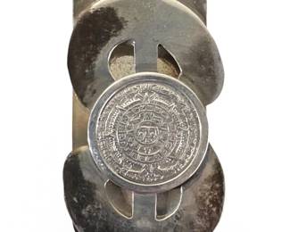 Sterling Silver Mayan Aztec Calendar Money Clip