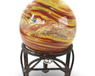 Murano Style Art Glass Vase With Stand