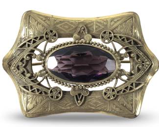 Mesmerizing Art Deco Gemstone Brooch