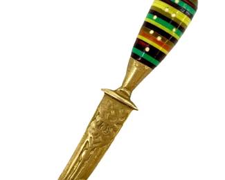 Enameled Eagle Head Pommel/ Brass Blade Dagger