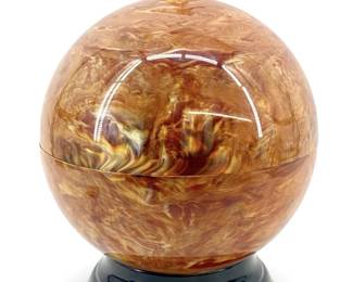 Vtg Marbled Bowling Ball Liquor Dispenser Set