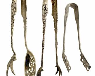 3pc Gorham Sterling Silver Tongs