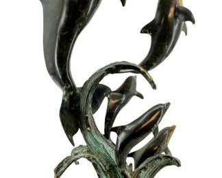 Large SPI Dolphin Pack Sculpture/ Marble Base