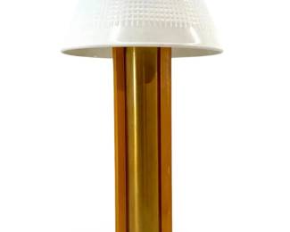 MCM Bakelite Vintage Brass White Glass Shade Lamp