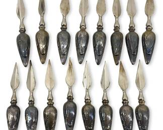 16pc Sterling Silver Handled Corn Prickets