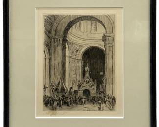 1926 Signed Paul Adrian Bouroux Cathedral Etching