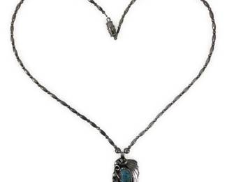 Navajo Justin Morris Turquoise Pendant Necklace