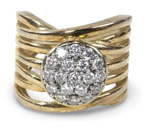 Approximately (19) .05ct Diamonds & Sterling Ring