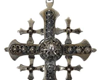Stunning 800 Silver Jerusalem Cross Pendant