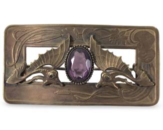 Antique Art Nouveau Flying Fish Brooch