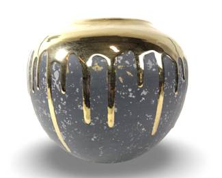 Classic Gold Drip Glaze Ceramic Vase