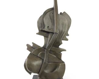 Salvador Dali Abstract Bronze Violin