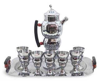 8pc 1935 Art Deco Farberware “Bubble" Cocktail Set