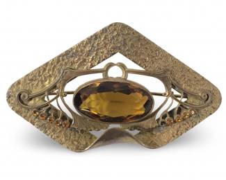 Stupendous Art Nouveau Gemstone Brooch