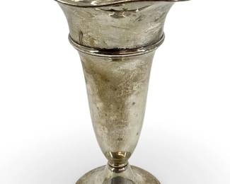 Large Weighted Sterling Solver Trumpet Vase