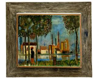 Signed Lawrence Campbell “Sunday" Oil on Canvas