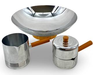 Chase Art Deco Farberware Bowl & Cream Pitchers