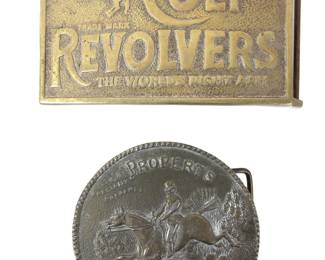 (2) Vintage Western Cowboy Belt Buckles