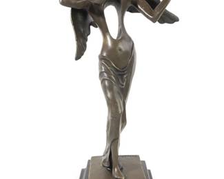 Salvador Dali Surrealist Angel Bronze Sculpture