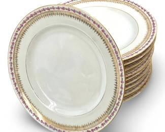 10pc Haviland Limoges Gold Trim Plates