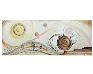 Signed Pesavensi Hopi Oil on Canvas