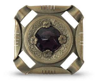 Magnificent Art Deco Gemstone Brooch