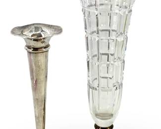 2pc. Sterling Silver Weighted Vases