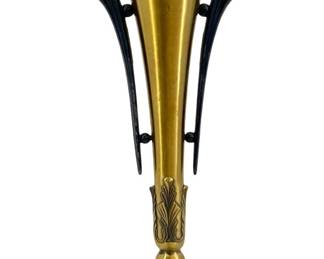 Vintage Art Deco Brass Trumpet Vase
