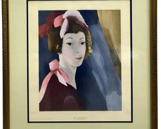 Signed Marie Laurencin “Self Portrait" Lithograph