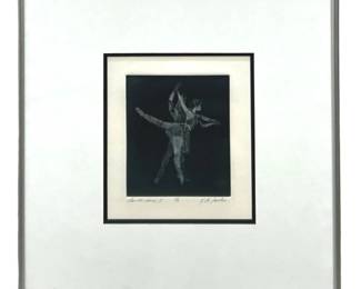 Signed Geoffrey Lasko "Pas De Deaux" Mezzotint