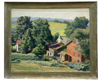 Signed George Leher Acrylic on Canvas