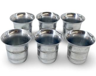 6pc Farber Bros Stainless Steel Shot Glasses