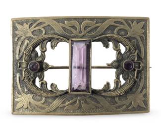 Intriguing Art Nouveau Gemstone Brooch