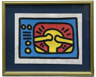 1987 Keith Haring “TV" Serigraph