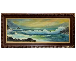 Signed Cataldi “Rolling Surf" Acrylic on Canvas
