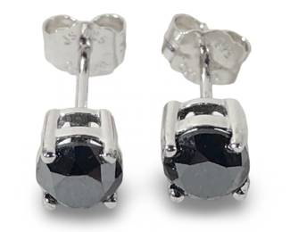 Affinity Sterling Black Diamond Stud Earrings