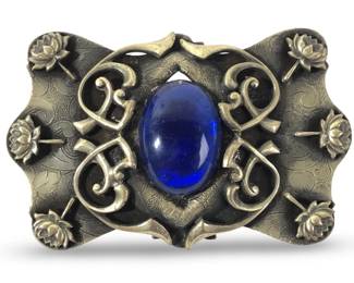 Exceptional Art Deco Floral Gemstone Brooch